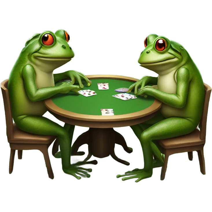 Frogs playing poker emoji