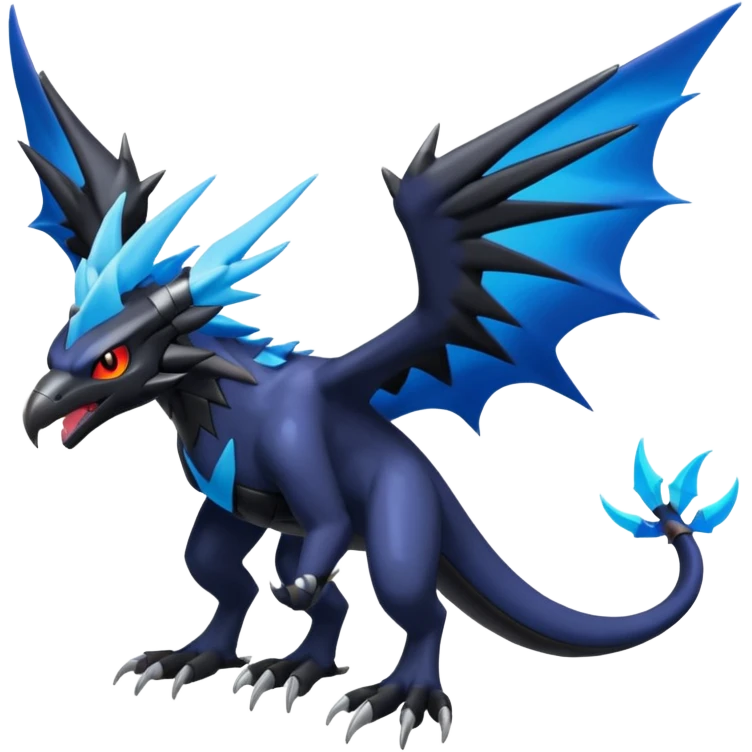 Shiny Dark Nargacuga-Zekrom-Noivern-Hybrid (Full body) emoji