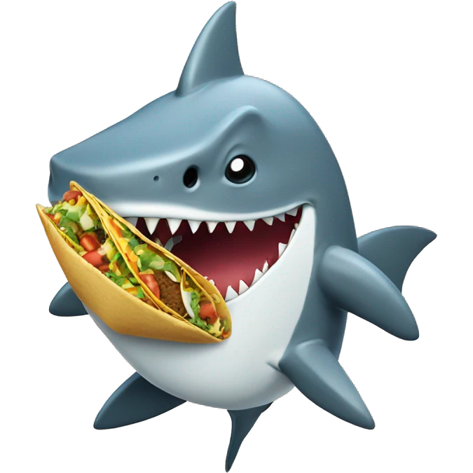 Shark holding a taco emoji