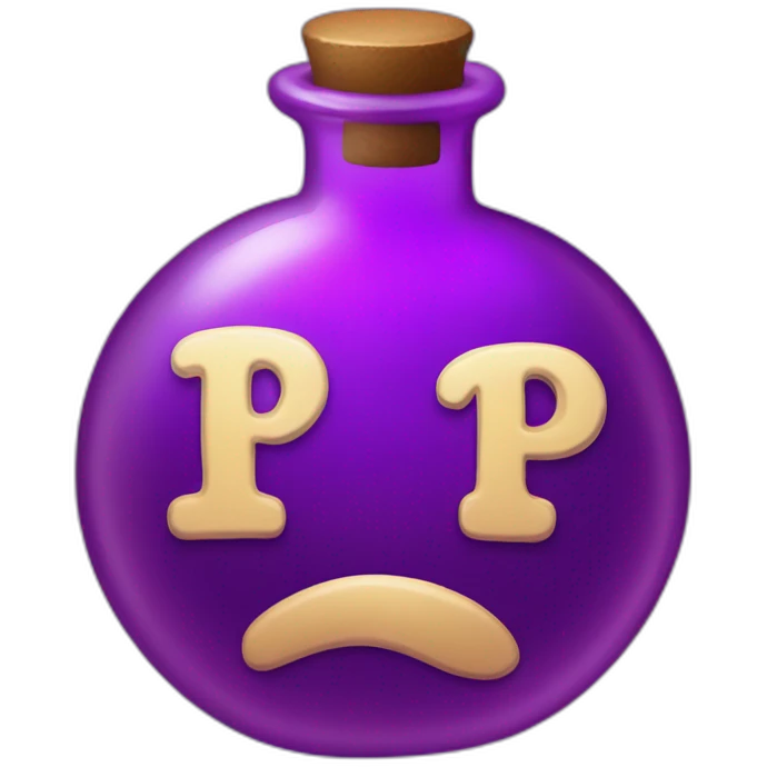 Violet Potion with p letter writed emoji