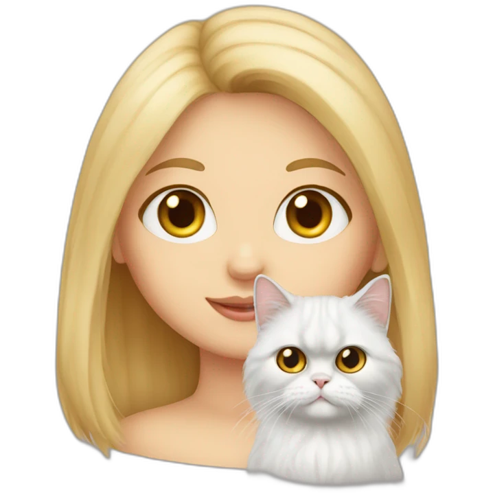 persian cat with a white girl emoji