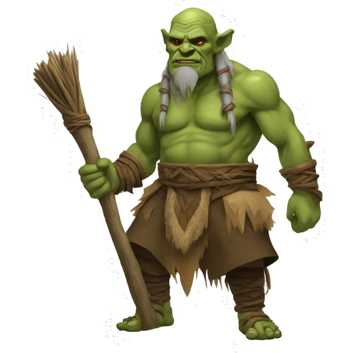 old orc chaman with stick emoji