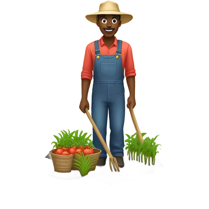 Black farmer worker emoji