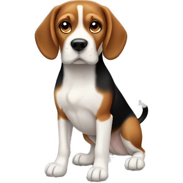 Black and brown beagle full body emoji