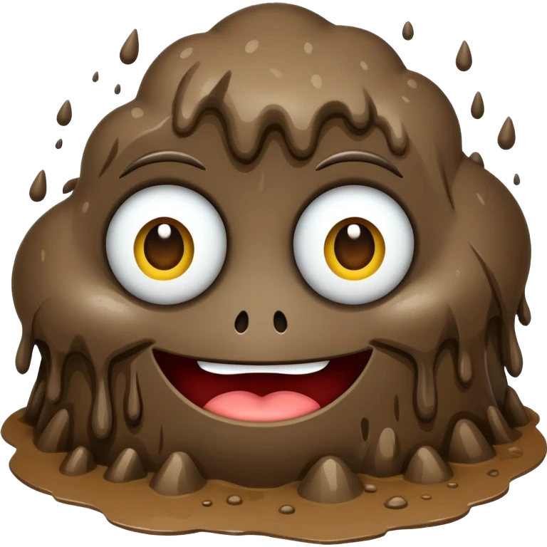 Crotte avec une tête folle emoji