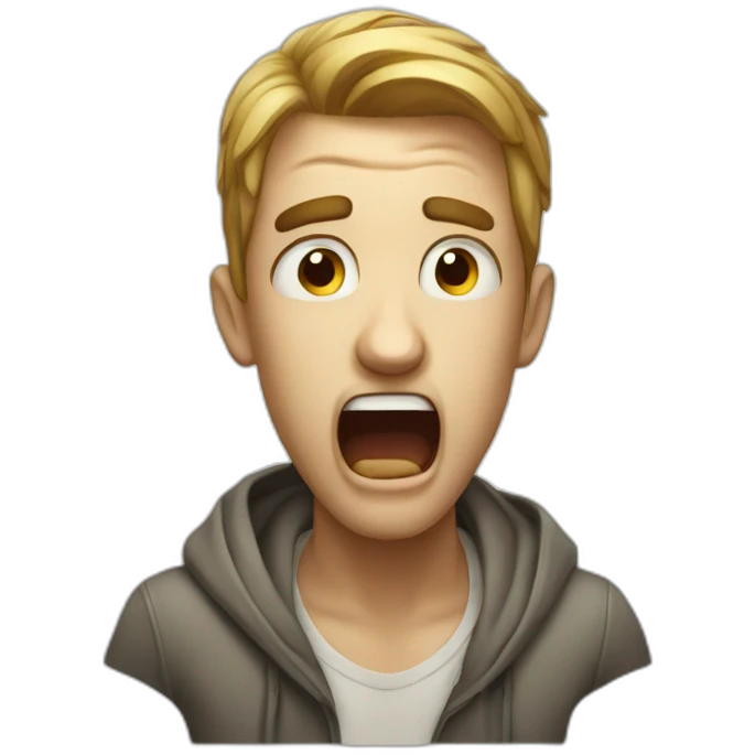 man cry and scream with math emoji
