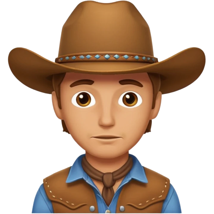 Cowboy man shy emoji