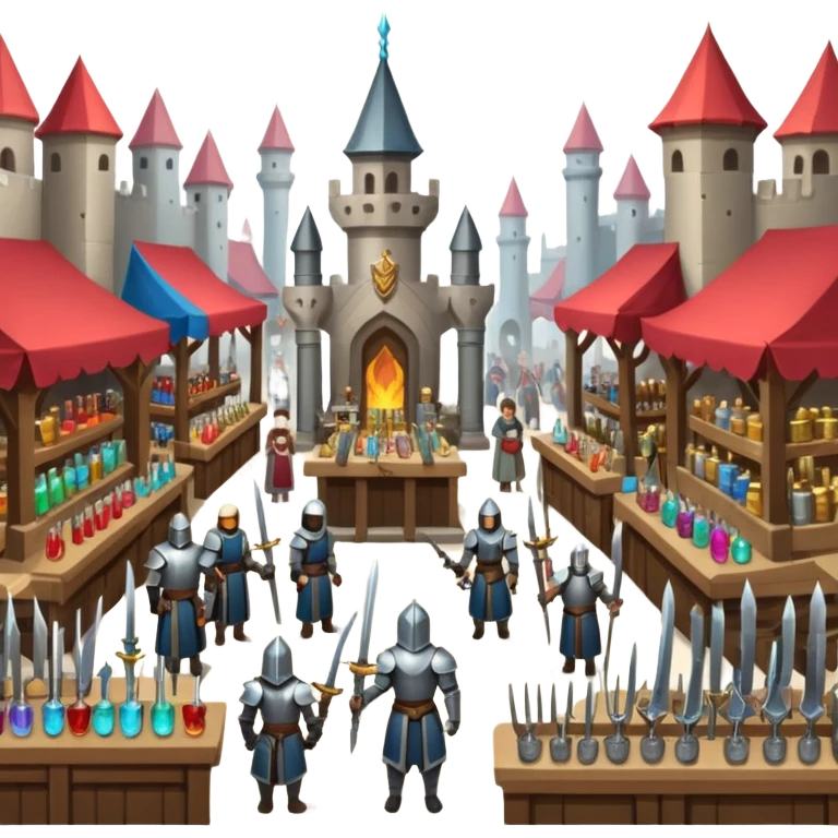 weapon market where we buy sword ,armor, potion  emoji