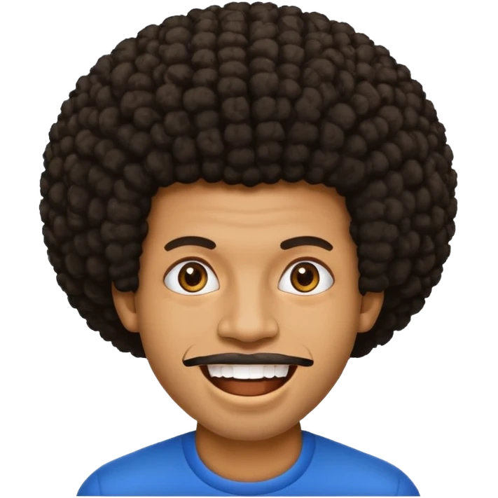 Black seventeen man  with a afro haircut and grillz in his teeths emoji