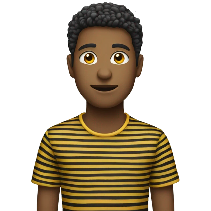 drew wearing yellow and black striped shirt emoji