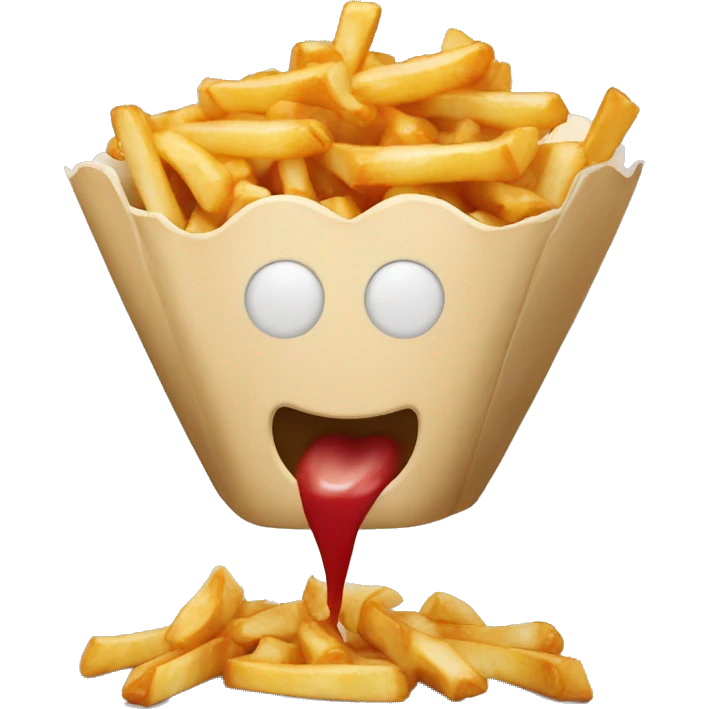 Poutine qui mange une poutine emoji