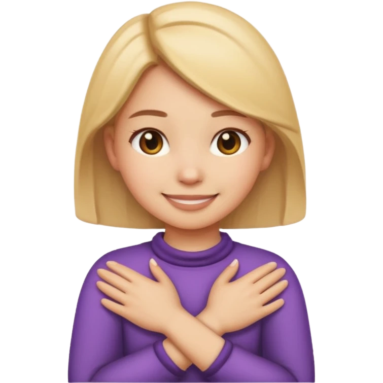 make a girl emoji crossing hands around neck emoji