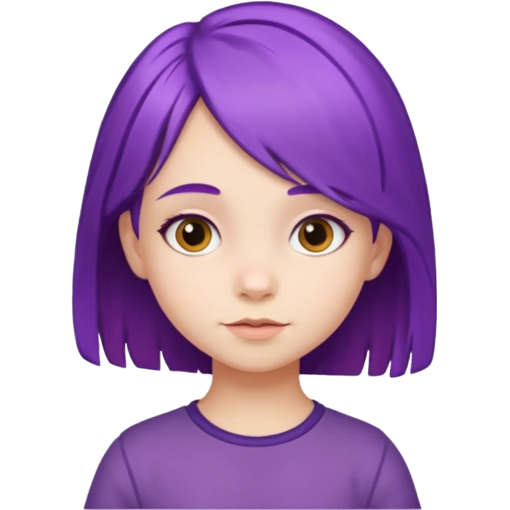 5 years old girl with purple hair emoji