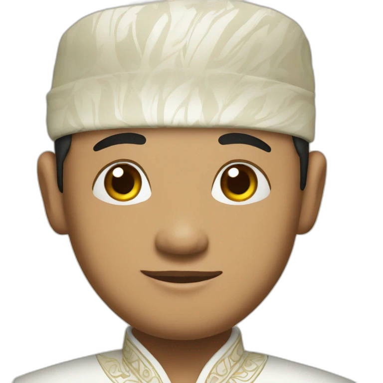 indonesian man in traditional white balinese suit emoji