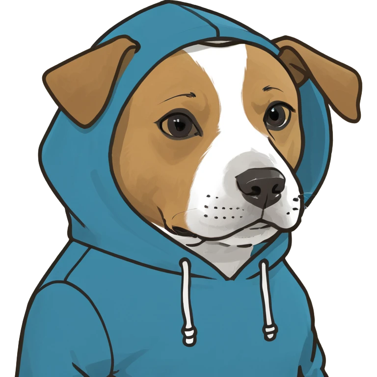 dog wearing a hoodie emoji