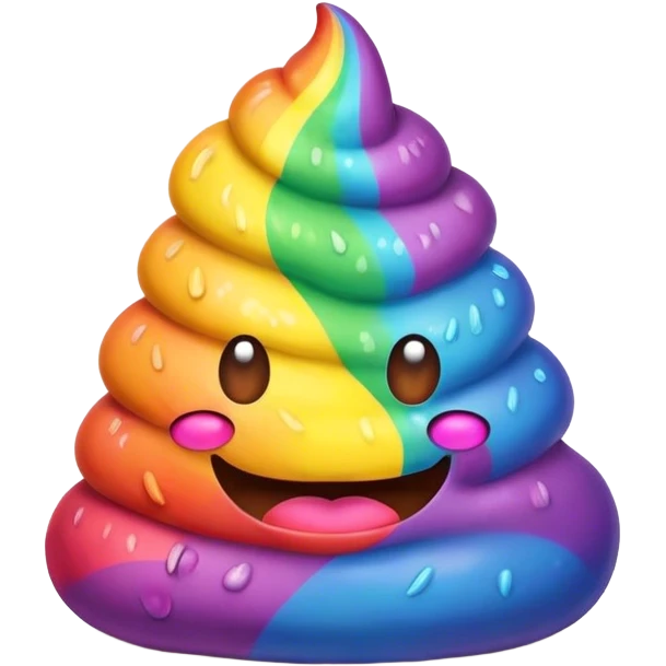 a rainbow poop emoji monster emoji