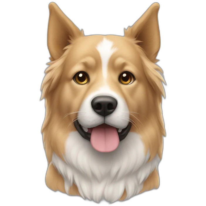 un chien sur un chat  emoji