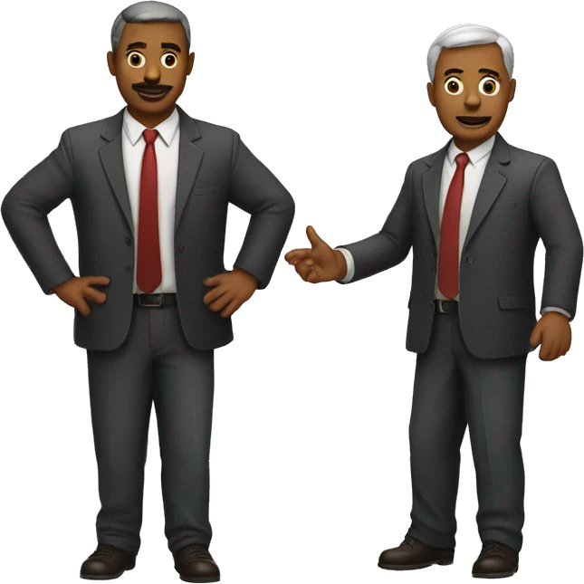 a man leads another man  emoji