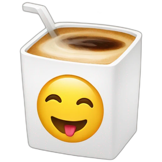 happy video box with a coffee emoji