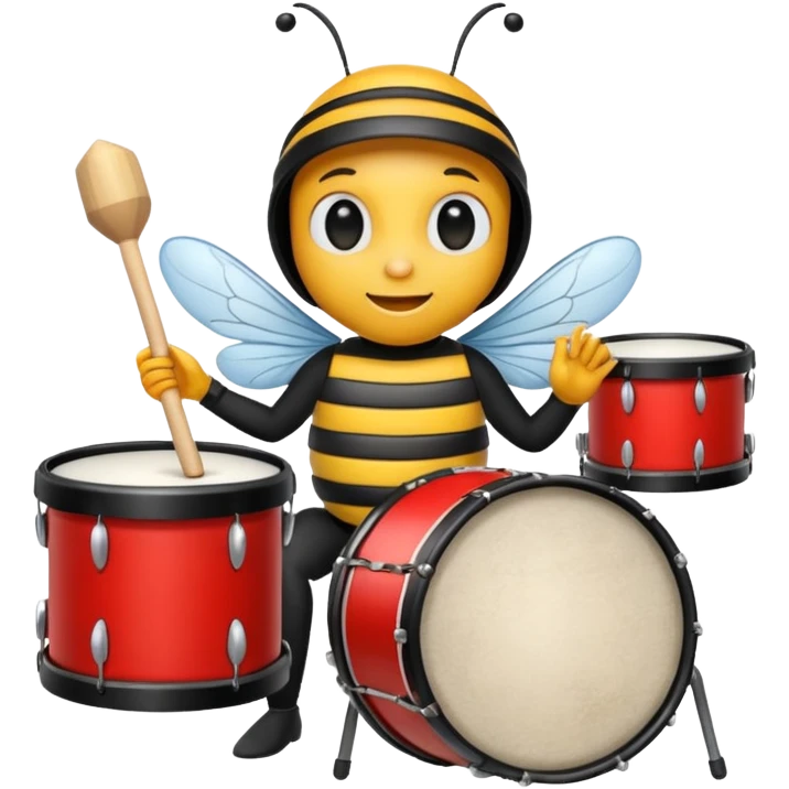 drum player bee emoji
