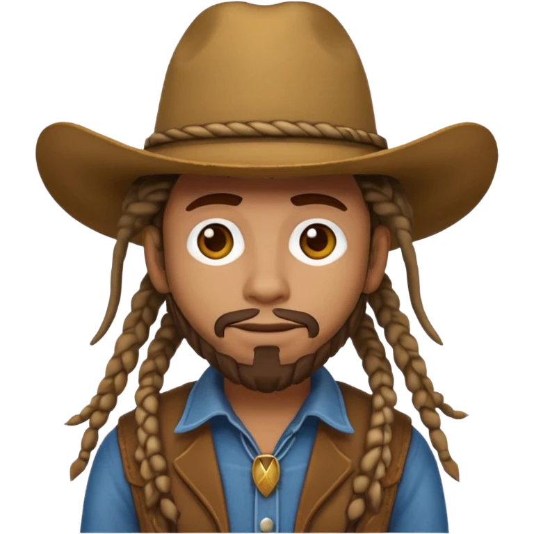 the cowboy emoji with dreadlocks emoji