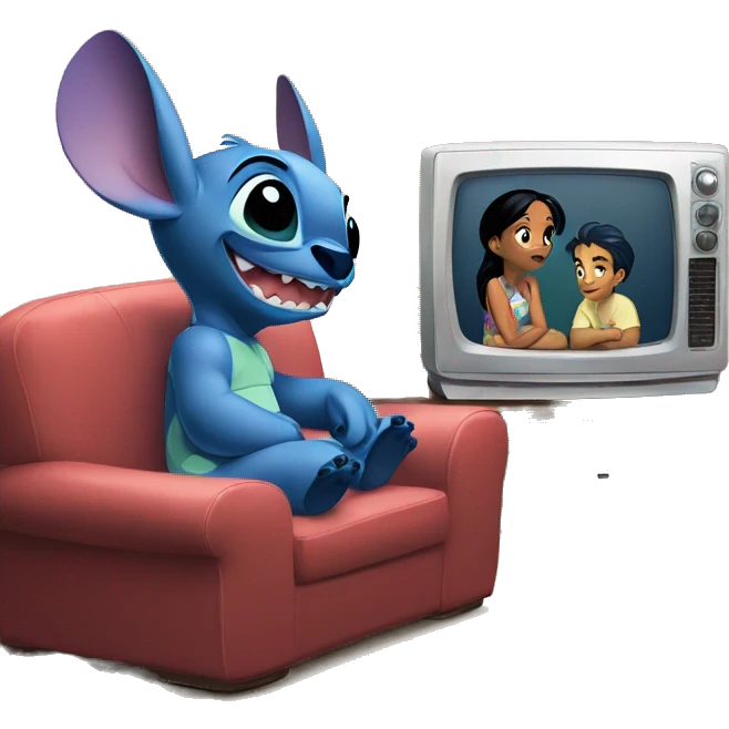 Lilo and stitch are watching tv  emoji