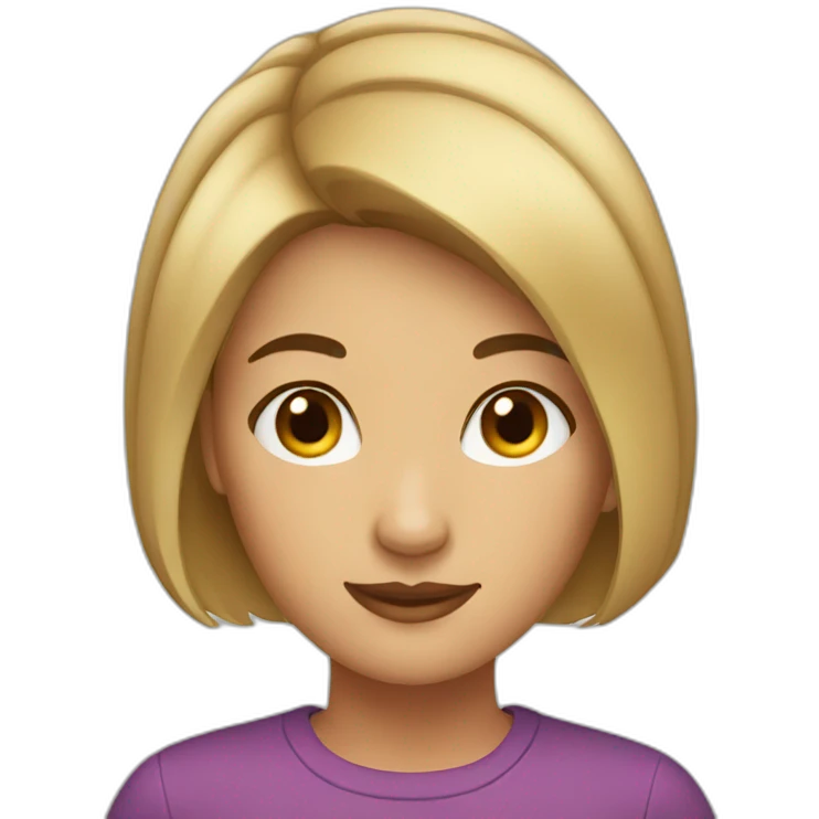 short hair, woman emoji