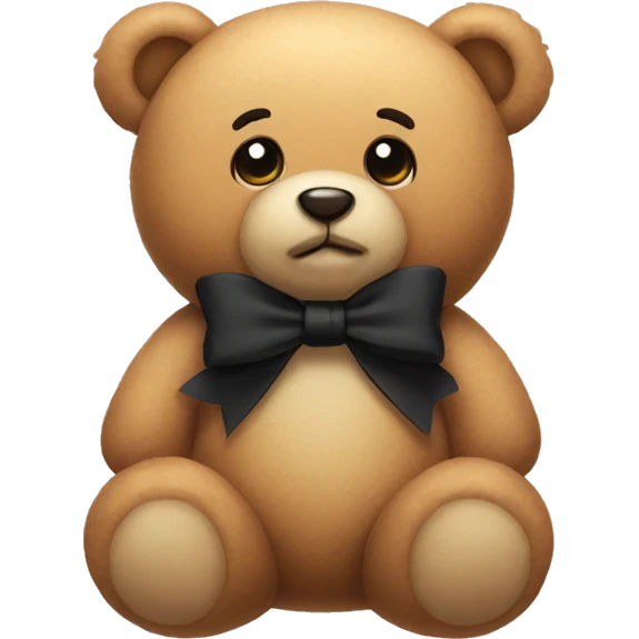 Teddy Bear with a cute black bow emoji