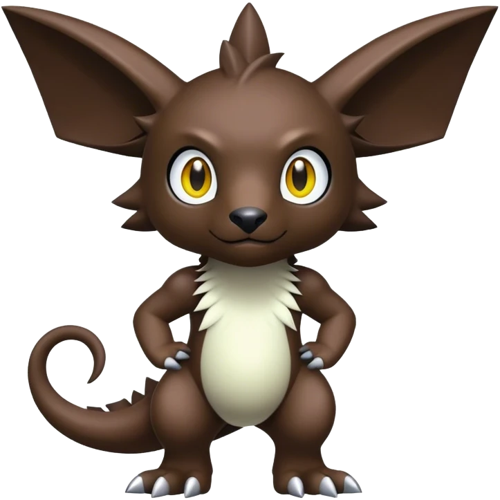 Cute cool colorful dark nebula Digimon-animal-hybrid full body emoji