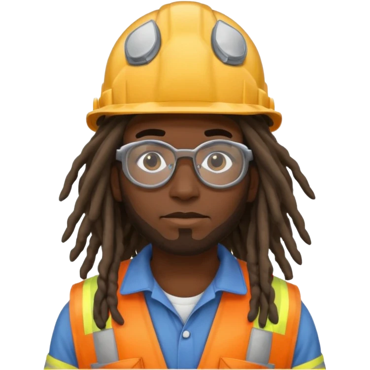 construction worker heavy dreadlocked haired man  emoji