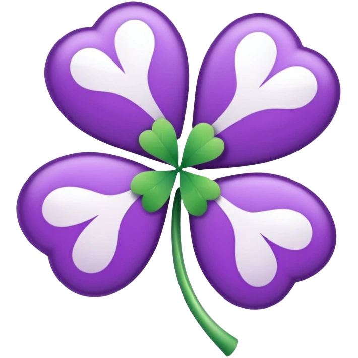 lucky white and purple emoji
