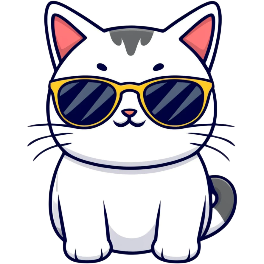 Cat with sunglasses emoji