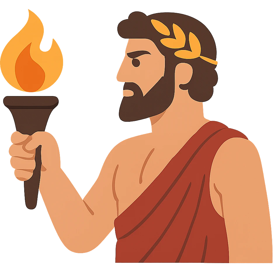 flat design style Prometheus emoji