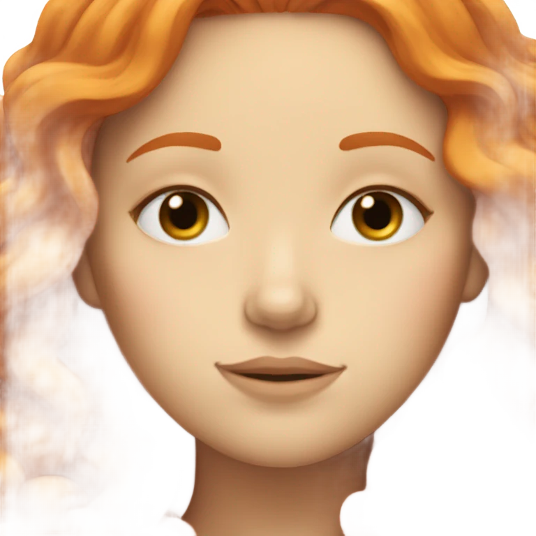 white girl with long wavy orange hair sleeping  emoji