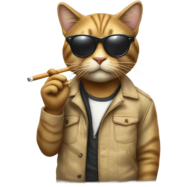 Cool cat smoking a cigarette  emoji
