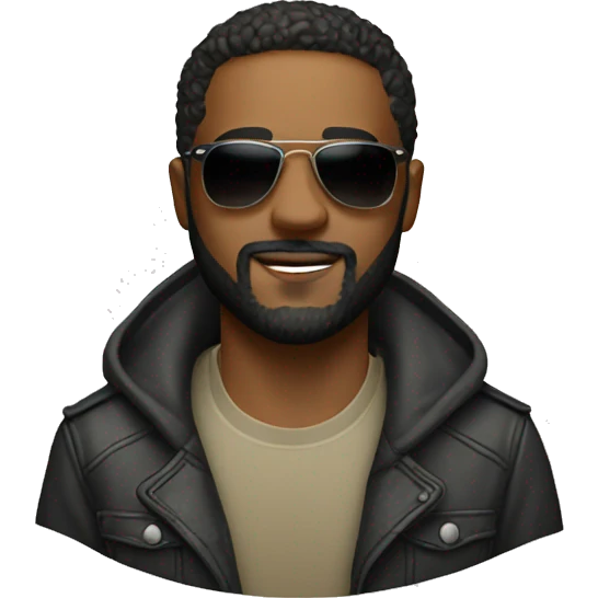 man with earrings and beard with Ray Ban Aviator emoji
