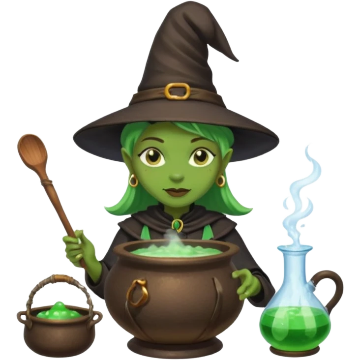 green witch cooking potion emoji