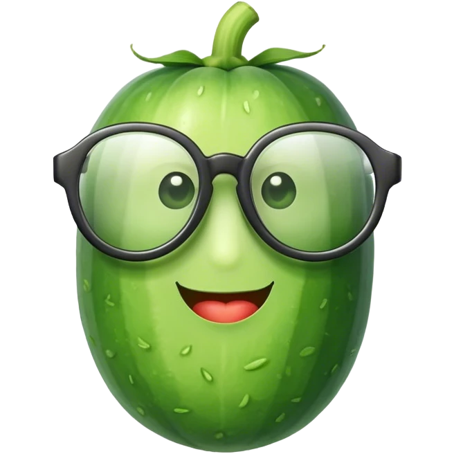 a cucumber with cool glasses  emoji