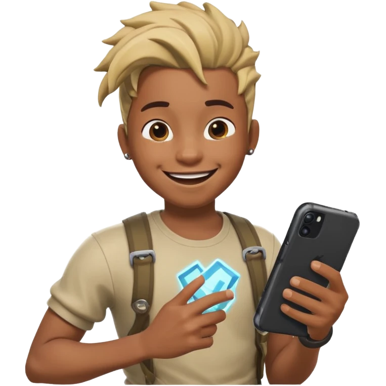 black boy with twists holding in his laugh with Fortnite as the background emoji