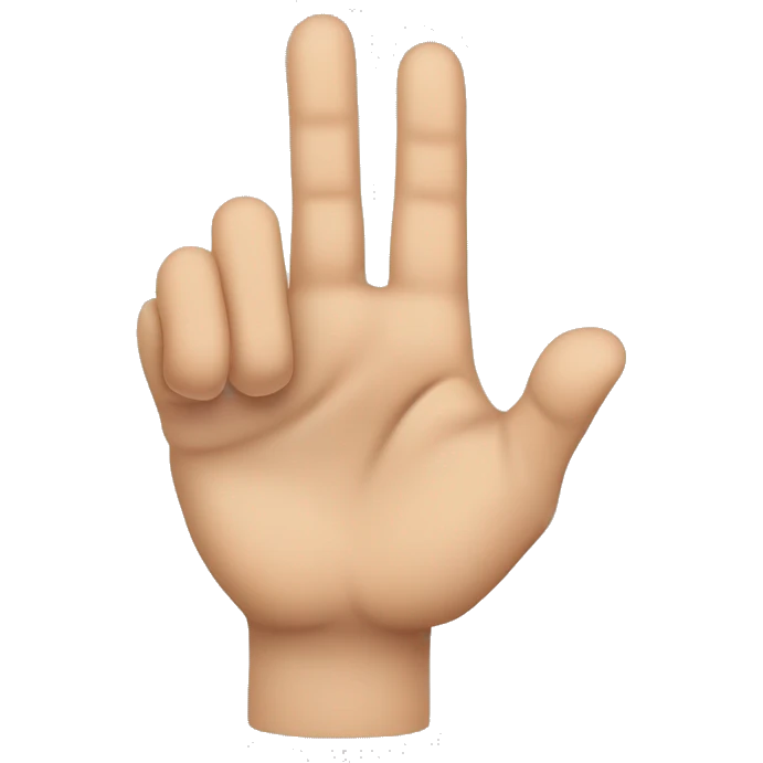 right hand making the "rock on" hand gesture. The thumb is extended and the index and pinky fingers are extended and spread apart. The middle and ring fingers are curled in. emoji