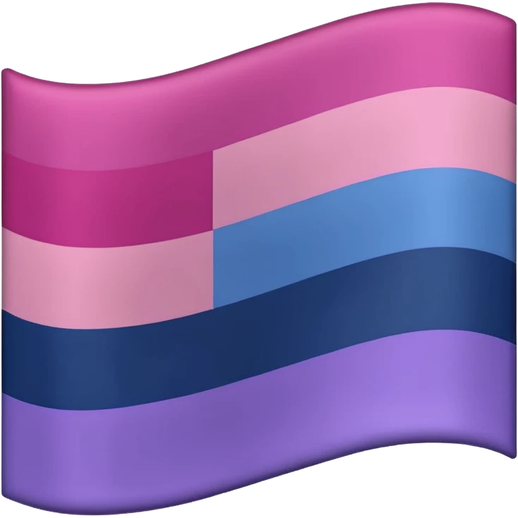 A flag with three different colored stripes, a darkest pink, a light purple and a navy blue, but a little lighter emoji