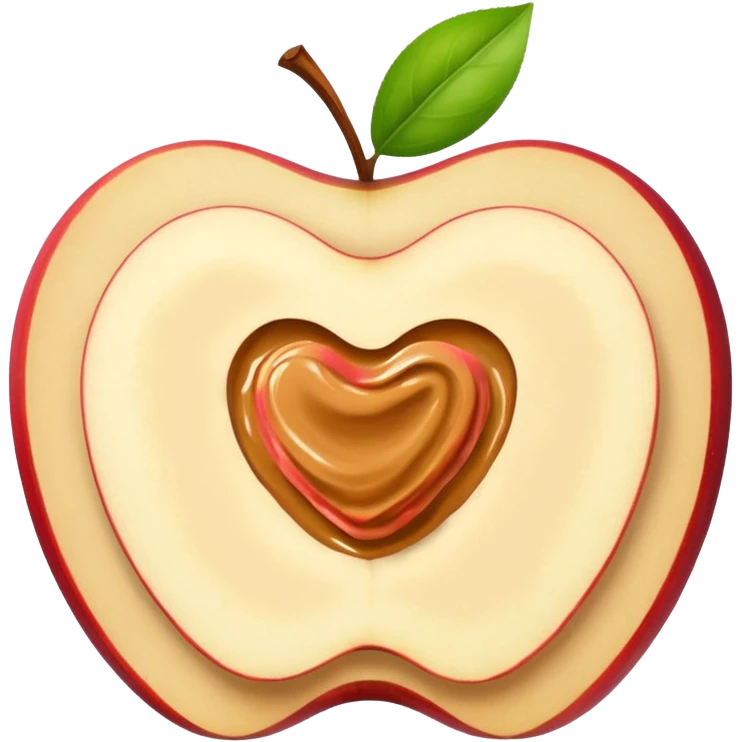 apple slice with peanut butter emoji