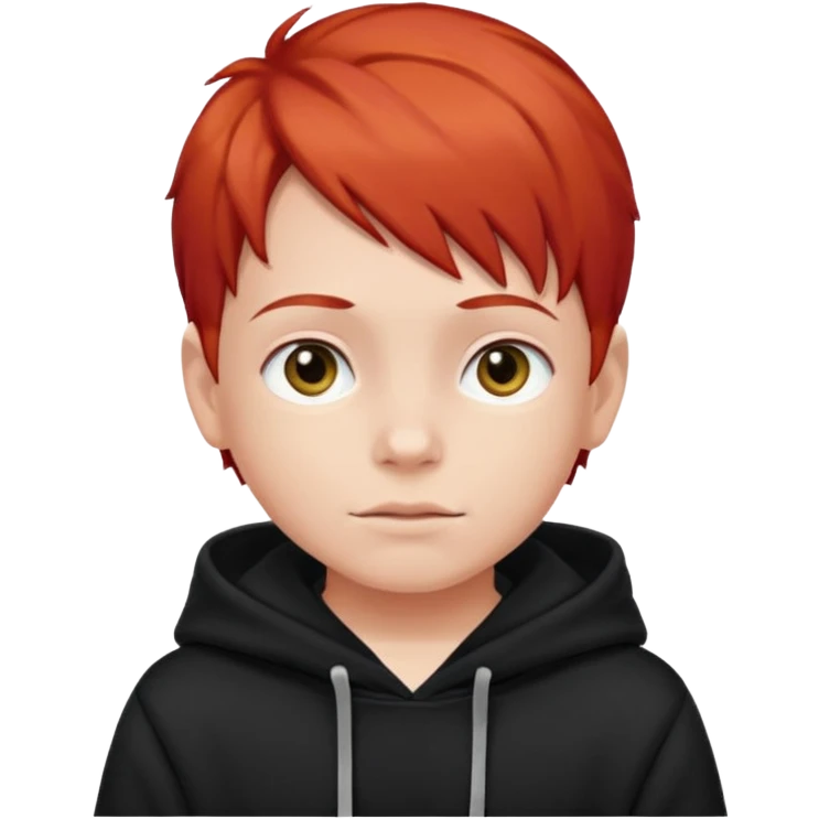 child with red hair and black hoodie emoji
