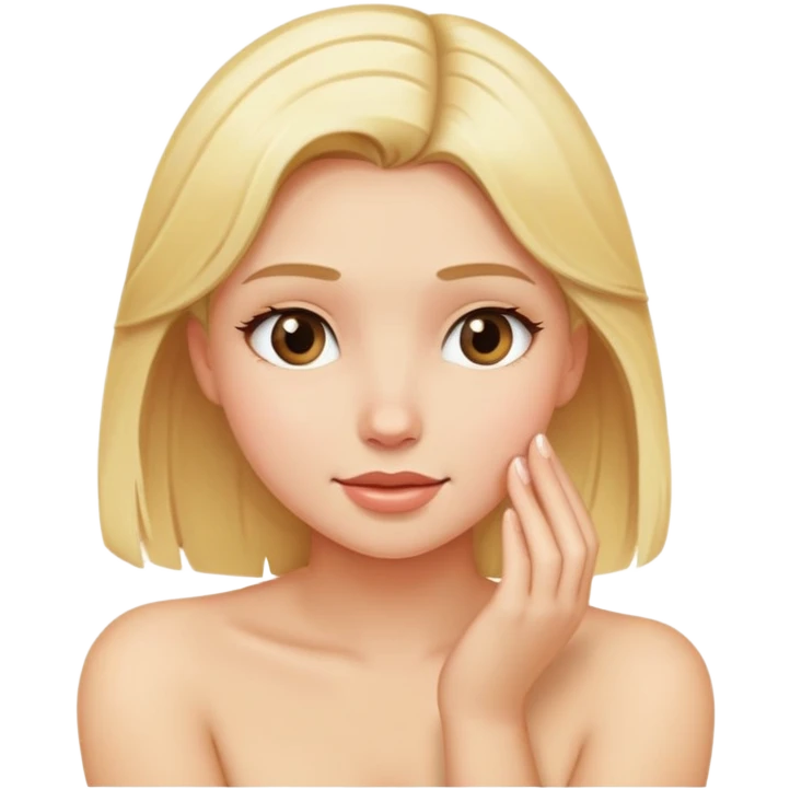 blonde girl caresses herself emoji