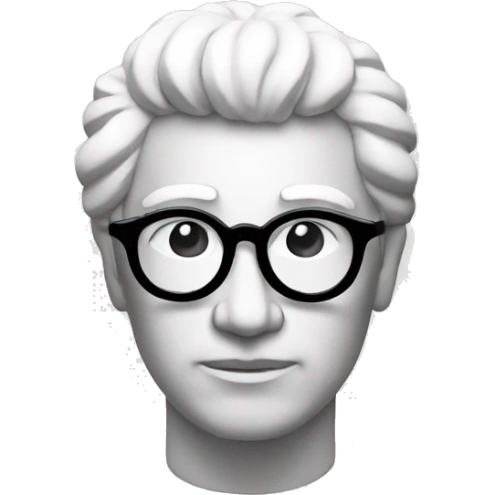 philosopher minimal, no eyes, logo monochrome emoji