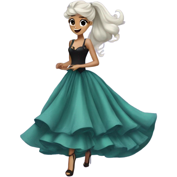 Real Ariana Grande as Galinda from wicked wearing long flowing dress  emoji