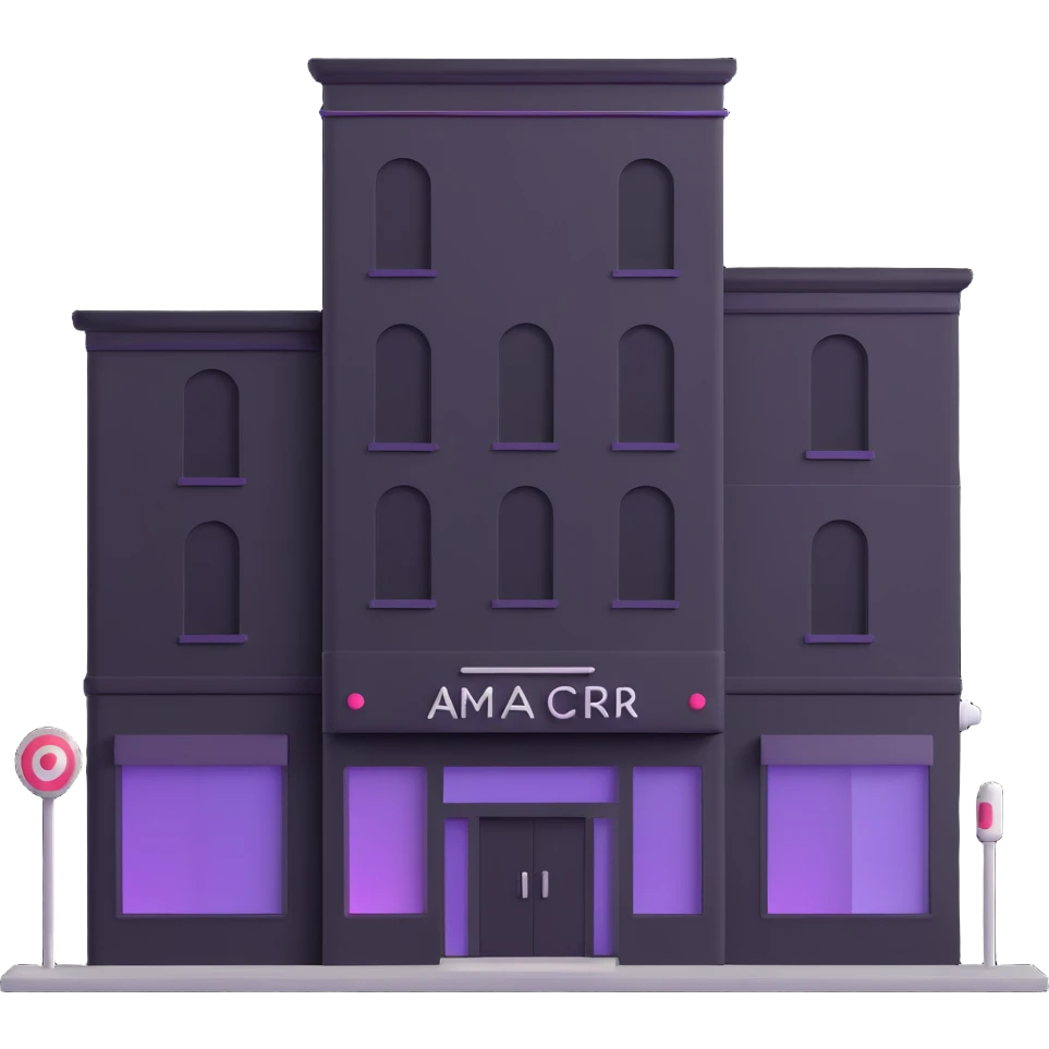 three beauty salon buildings connected by lines emoji