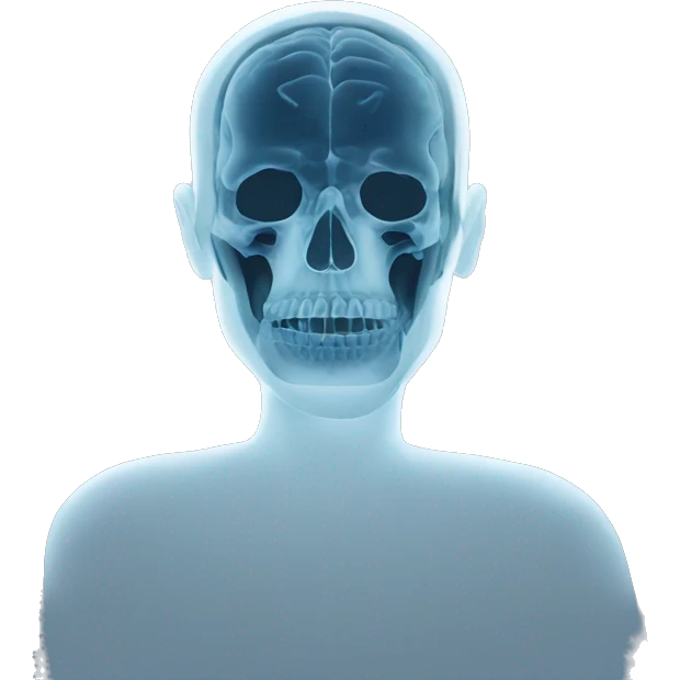 X-ray showing no brain emoji