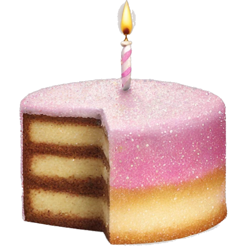 Realistic cake with glitter emoji