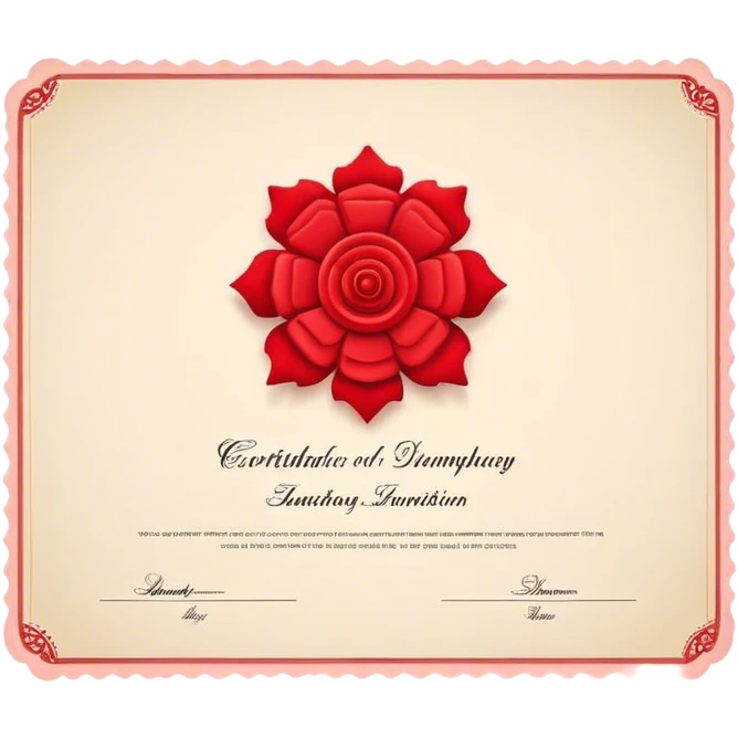 Certificate paper with rosette emoji